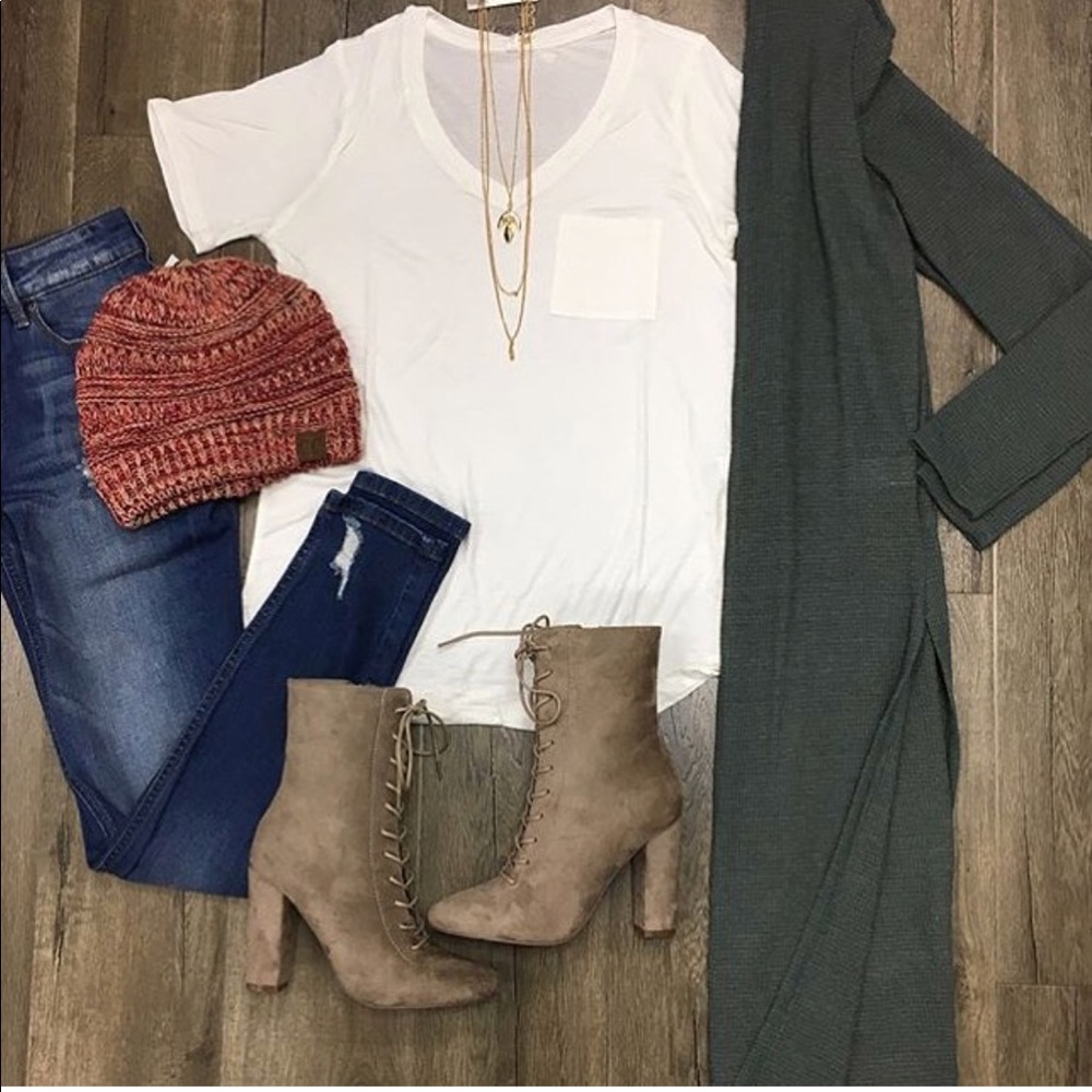 Beige booties